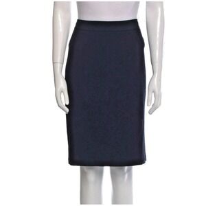 Donna Karan Skirt Size 12 Black Wool Zip Closure Tailored Fit Designer Staple
